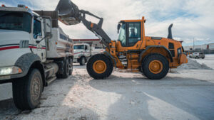 Snow hauling away